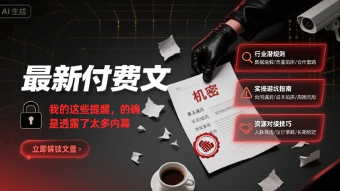 最新付费文：我的这些提醒，的确是透露了太多内幕-共项网