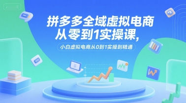 拼多多全域虚拟电商从零到1实操课，小白虚拟电商从0到1实操到精通-共项网