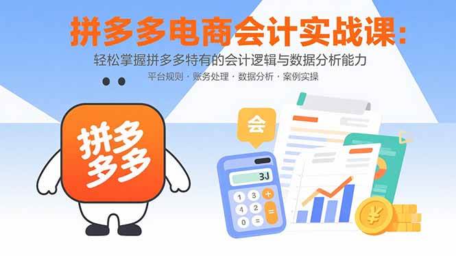（15767期）拼多多电商会计实战课：轻松掌握拼多多特有的会计逻辑与数据分析能力-共项网
