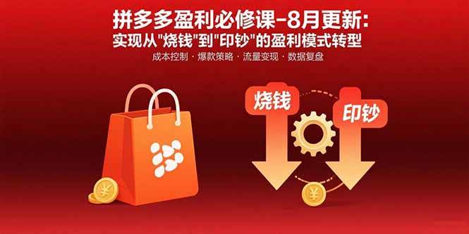 （15771期）拼多多盈利必修课-8月更新：突破运营瓶颈 实现从烧钱到印钞的盈利模式转型-共项网