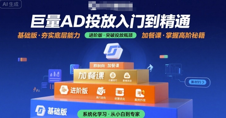 巨量AD投放入门到精通，基础版+进阶版+加餐课-共项网