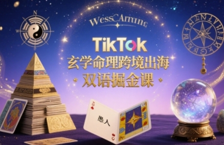 TikTok玄学命理跨境出海双语掘金课，手把手教你用命理知识精准直击海外用户痛点-共项网