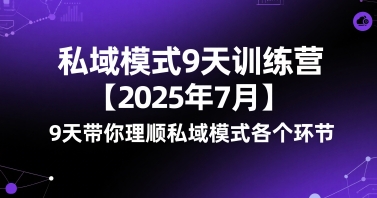 私域模式9天训练营【2025年7月】9天带你理顺私域模式各个环节-共项网