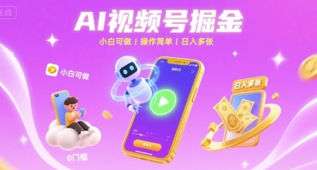 AI视频号掘金 小白可做 操作简单 日入多张-共项网