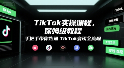 TikTok实操课程，保姆级教程，手把手带你跑通TikTok变现全流程-共项网