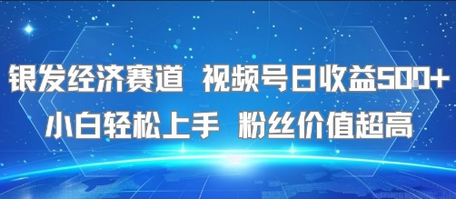 银发经济赛道 视频号日收益5张+ 小白轻松上手 粉丝价值超高-共项网