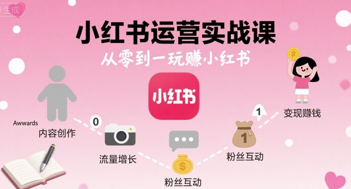小红书运营实战课，从零到一玩賺小红书-共项网