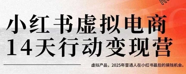 小红书虚拟电商14天变现训练营，虚拟产品，2025年普通人在小红书最后的搞钱机会（更新）-共项网