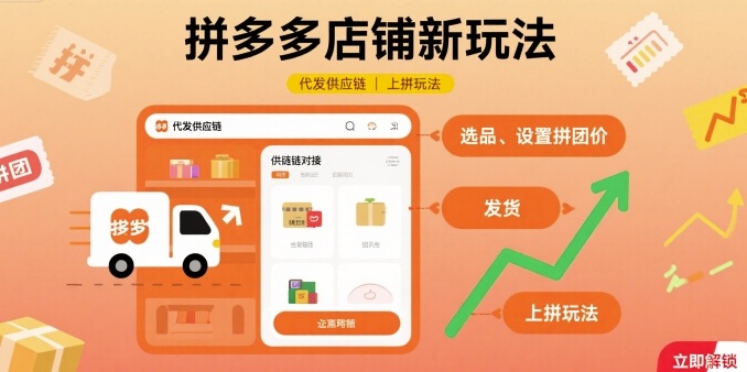 拼多多店铺新玩法，代发供应链上拼玩法-共项网