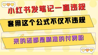 小红书发笔记一直违规，套用这个公式不仅不违规，来的还都是精准的付费粉-共项网
