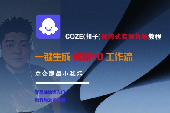 COZE(扣子)保姆式实操拆解教程，一键生成裸眼3D工作流，内合隐藏小技巧-共项网
