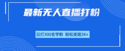 无人直播打粉，日打300玄学粉，轻松变现5k+-共项网