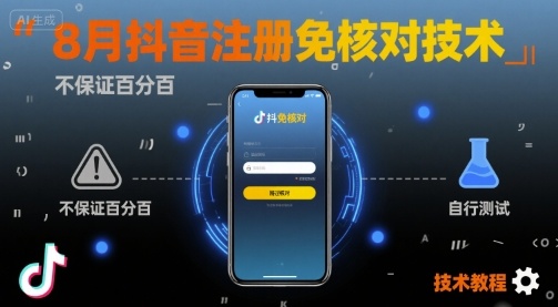 8月抖音注册免核对技术，不保证百分百，自测-共项网
