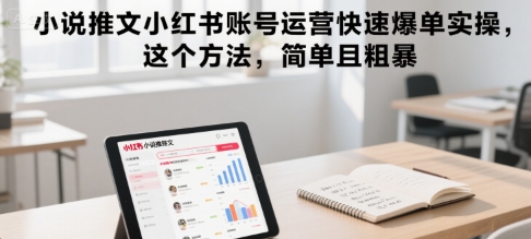 小说推文小红书账号运营快速爆单实操，这个方法，简单且粗暴-共项网