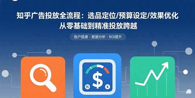 （15774期）知乎广告投放全流程：选品定位/预算设定/效果优化 从零基础到精准投放跨越-共项网