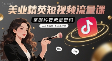 美业精英短视频流量课，掌握抖音流量密码，天天有询单，条条有转化-共项网