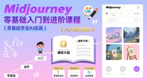 midjourney零基础入门到进阶课程，零基础学会AI绘画-共项网