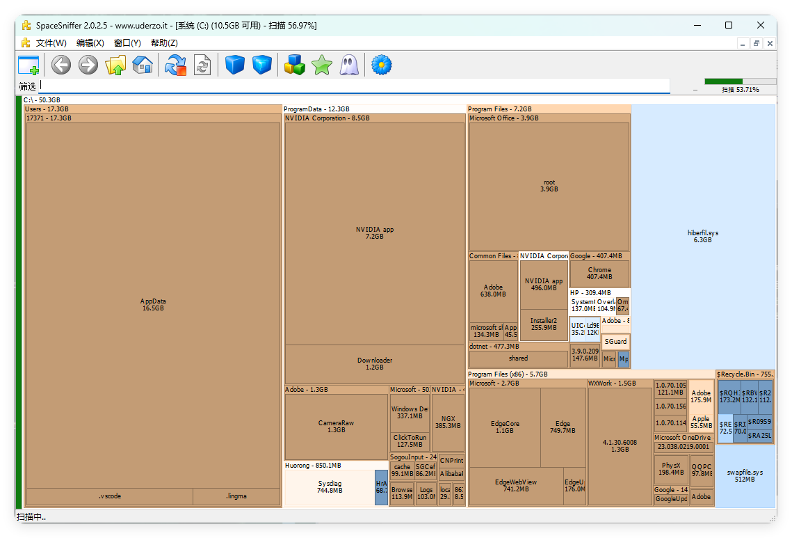 SpaceSniffer v2.0.2.5单文件汉化版-共项网