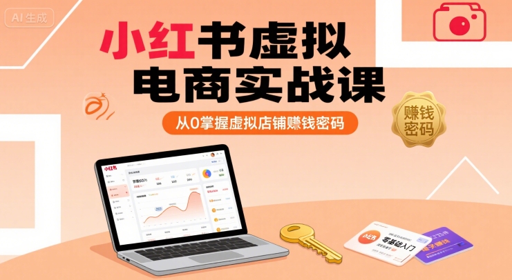 小红书虚拟电商实战课，从0掌握虚拟店铺賺钱密码-共项网