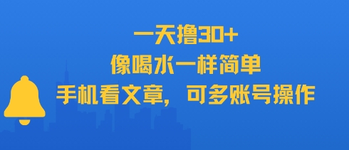 一天撸30+，像喝水一样简单，手机看文章，可多账号操作-共项网