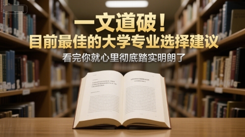 付费文章：一文道破！目前最佳的大学专业选择建议，看完你就心里彻底踏实明朗了-共项网